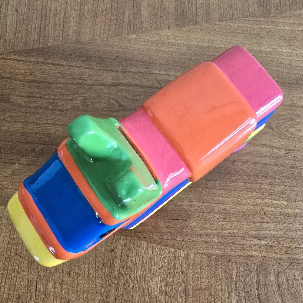 Vintage Kikkerland Piñata Piggy Bank Colorful Ceramic Money Bank Decor - Picture 6 of 9
